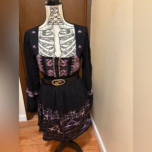 Free People Rhiannon Black Dress with Detailed Embroidery, Women’s Size XS NWT